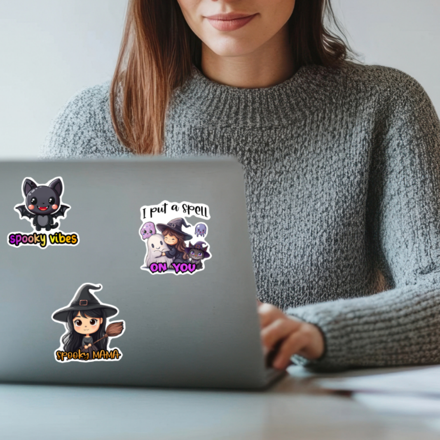 Witchy Cuties- Adorably Spooky Witch Sticker Set (6 pack)