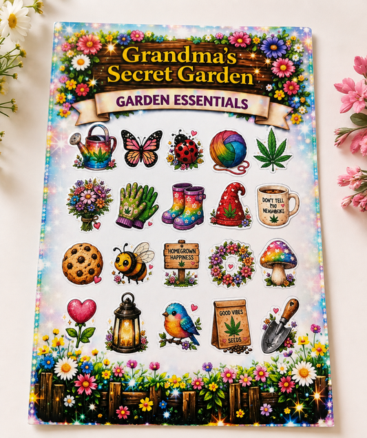 Grandma’s Secret Garden – Garden Essentials Glossy Sticker Sheet
