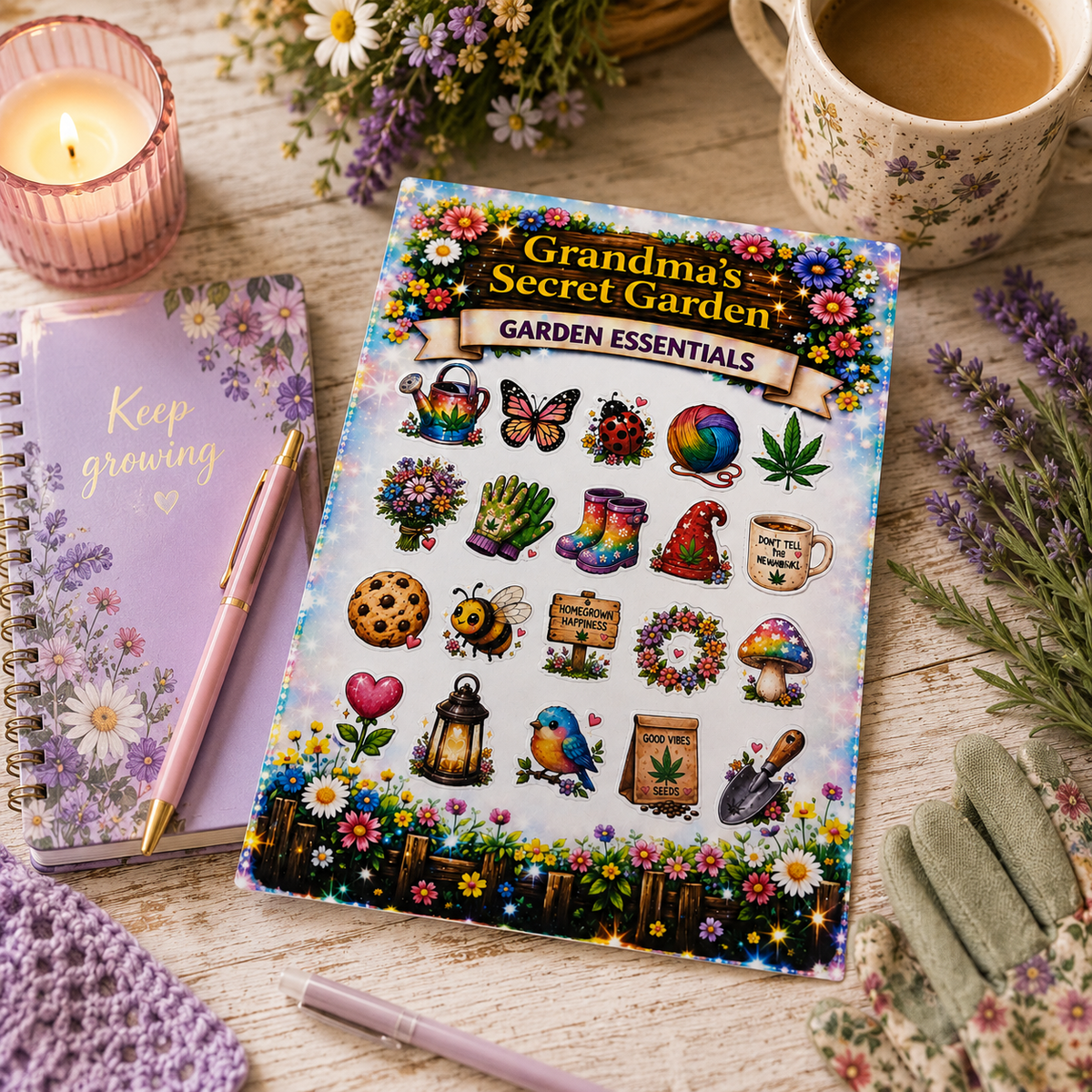 Grandma’s Secret Garden – Garden Essentials Glossy Sticker Sheet