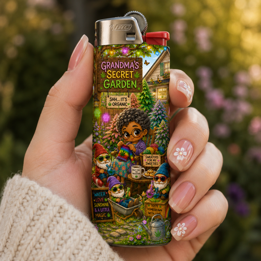 Grandma’s Secret Garden Bic Lighter | Whimsical Cottagecore Funny Gift